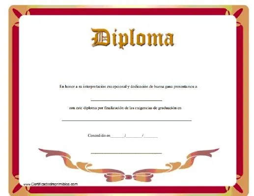 Diploma para imprimir los certificados, gratis para descargar e ...