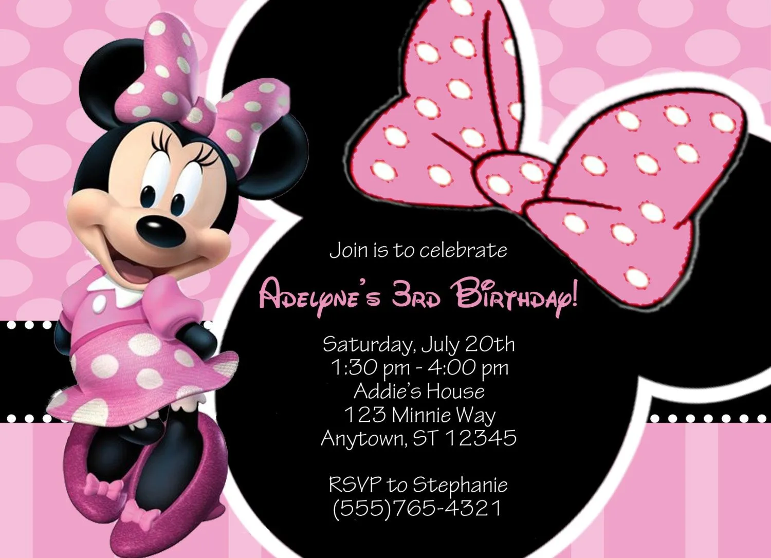 Invitaciones De Cumpleaños De Minnie Mouse Para Poner De Fondo 2 ...
