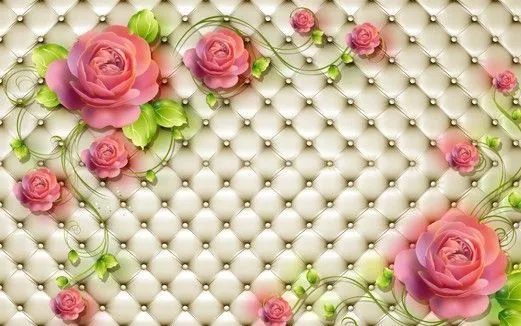 3D-087 alta calidad 3D con textura belleza papel tapiz de flores ...