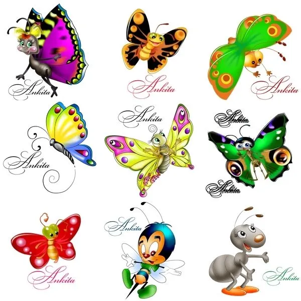 Recursos Photoshop Llanpac: Coleccion de clipart de mariposas (