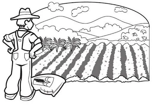 Dibujo colorear ganaderia y agricultura - Imagui