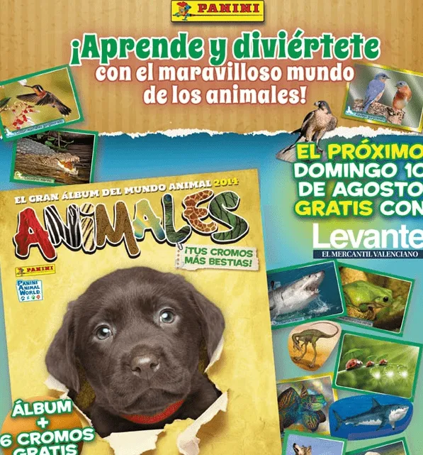 Álbum cromos Animales PANINI - Promoción diario Levante | Cosas y ...