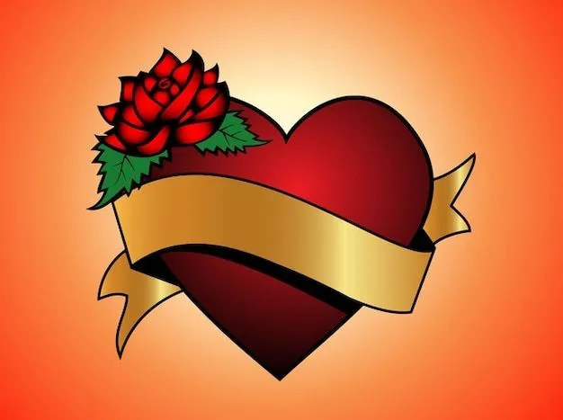Amor corazón floral oro pancarta vector | Descargar Vectores gratis