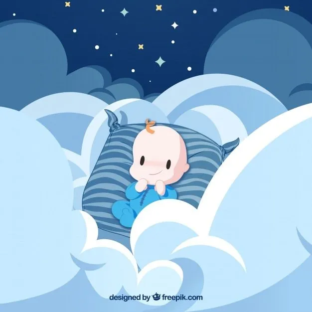 ángel del bebé con las nubes y las rayas azules | Descargar ...