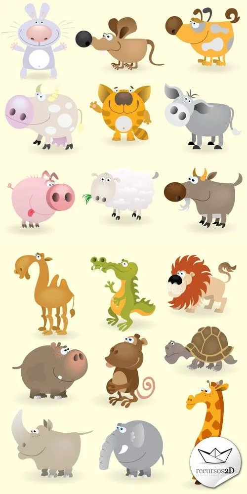 Caricaturas de animales en vector (Cartoon Vector Animals) | Recursos ...