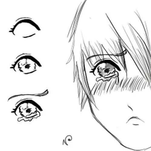 Ojos llorando dibujo anime - Imagui