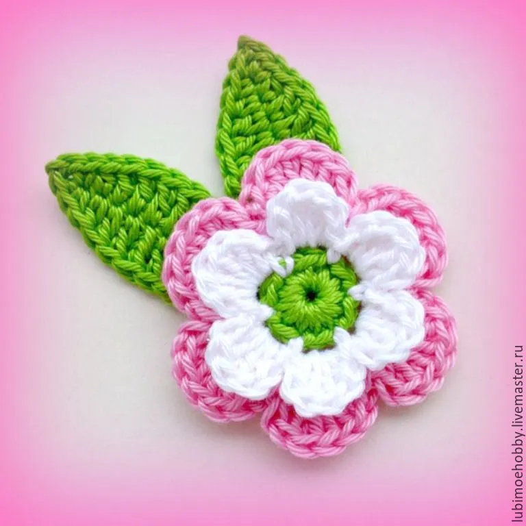 Apliques de flores a crochet patrones -