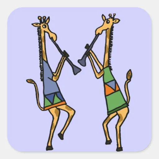 AQ- pegatina de las jirafas del baile de Zazzle.
