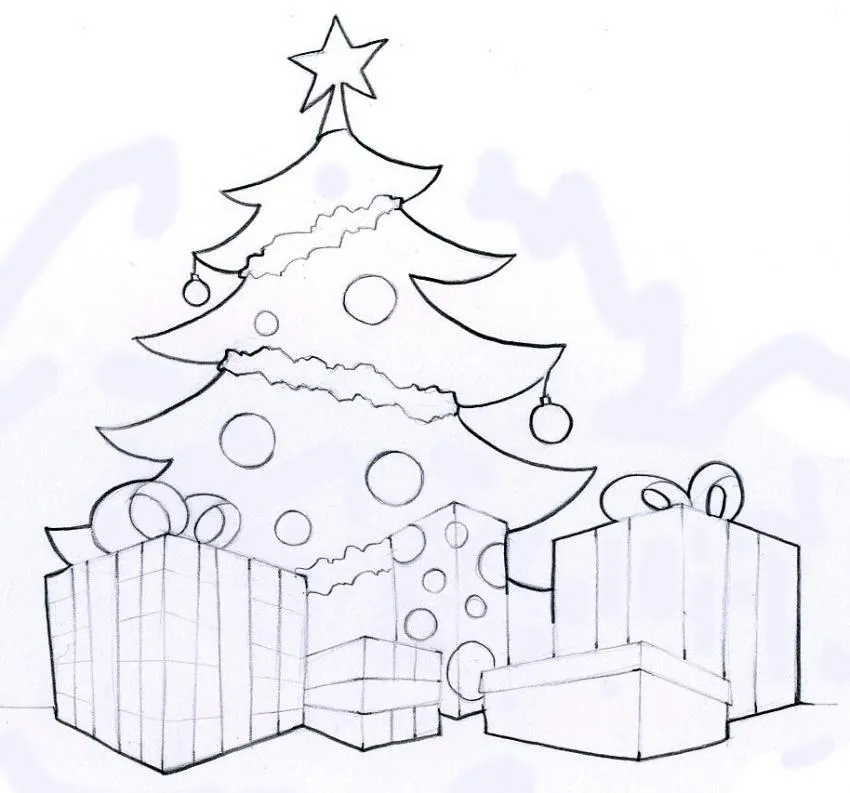  ... de Navidad con regalos para pintar - Dibujos para colorear ARBOL DE