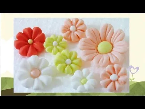 Artesanía en Azúcar flores fáciles de fondant paso a paso - YouTube