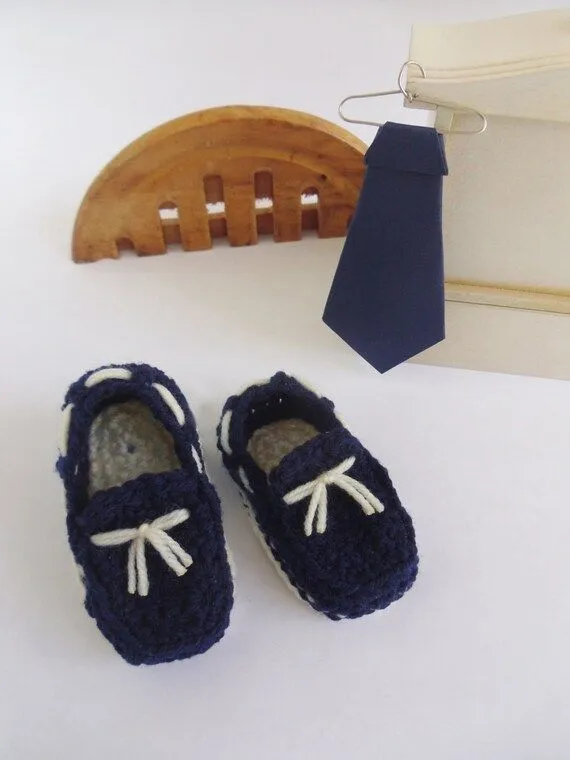 Azul navy / marino zapatos mocasines clásicos por KaelestisCrochet