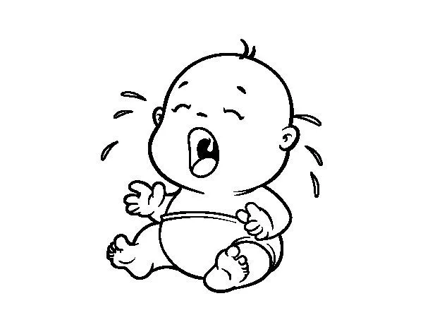 Baby crying 1 coloring page - Coloringcrew.com