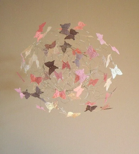 Baby Girl Nursery Mobile Butterfly MobilesPink by ButterflyOrbs
