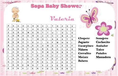 Kit Imprimible Juegos Para Baby Shower Flores Y Mariposas - BsF 25 ...
