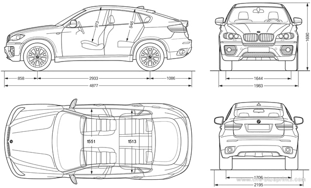 The-Blueprints.com - Blueprints > Coches > BMW > BMW X6 (E71)