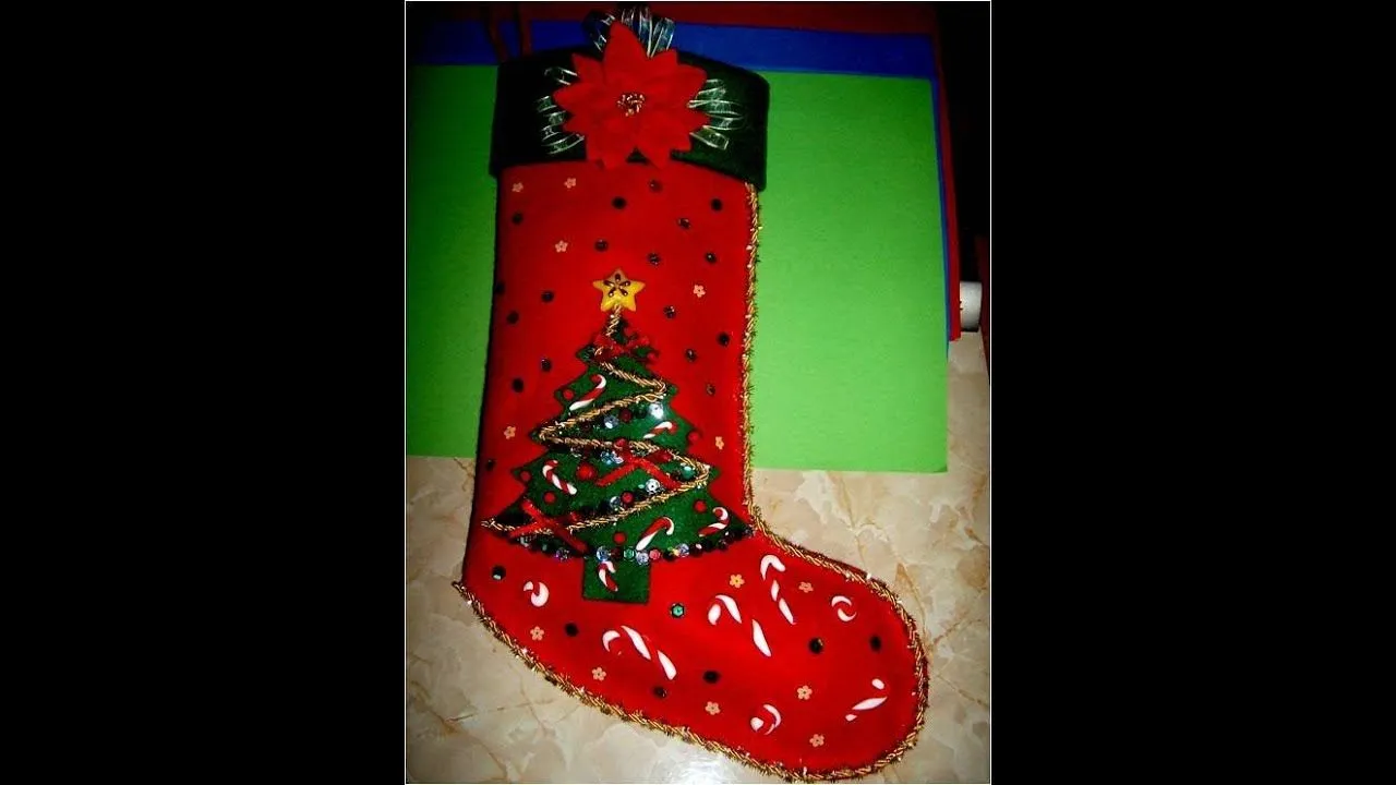 Bota Navideña con relieves escarchados - , Christmas Crafts - YouTube