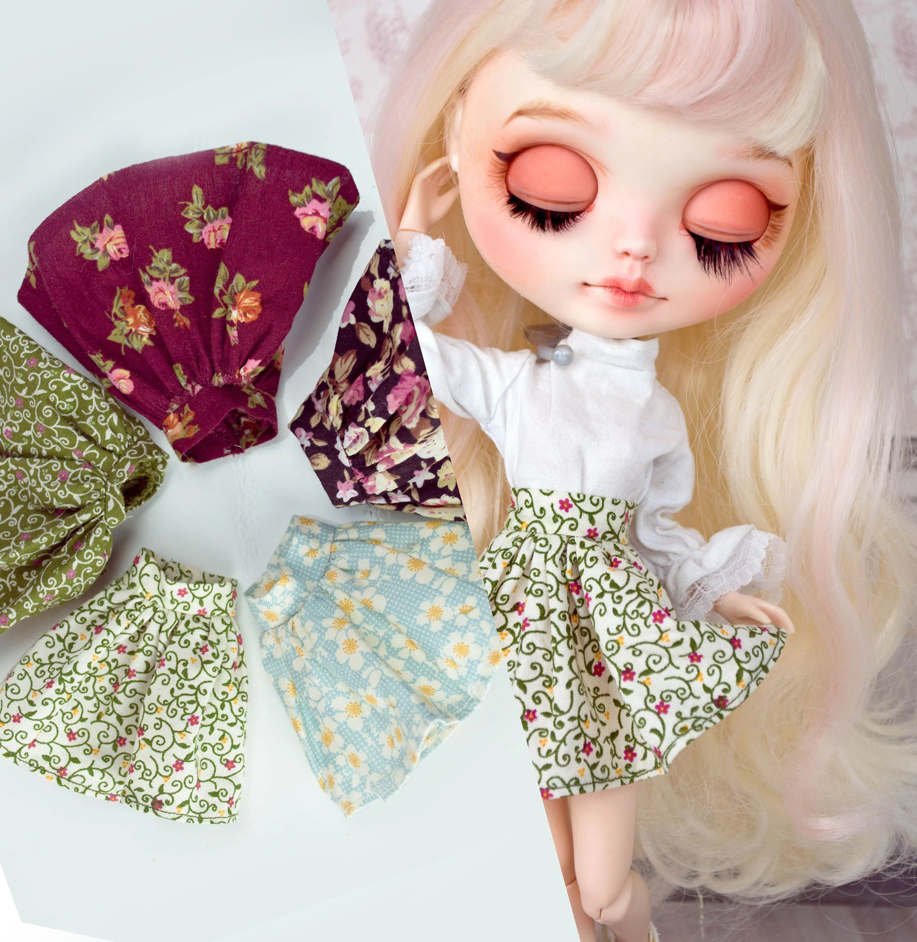 Buy Floral Pattern Round Skirt for Blythe Dolls 5 Different Online in India  - Etsy