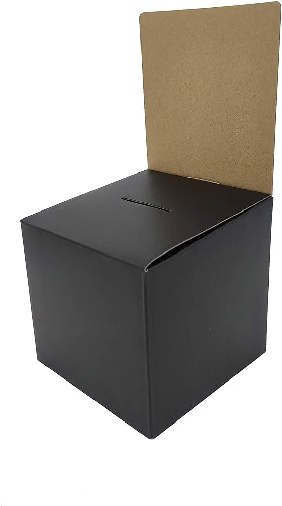 Caja de cartón negra pequeña para boletos de rifa pequeña de 10 x 6 x 12  