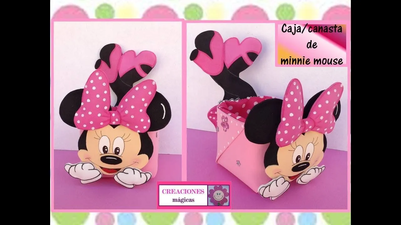 Caja de Minnie Mouse en cartón y goma eva - Manualidades en Goma Eva y Foami