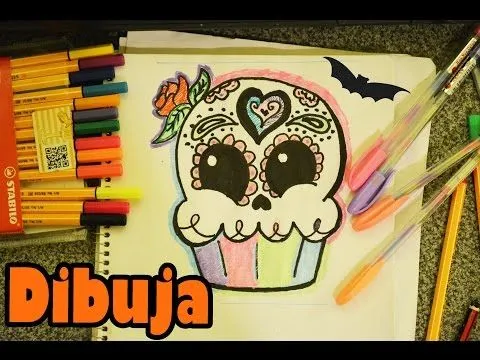 Calaverita Cupcake Aprende a dibujar kawaii Dia de Muertos ...