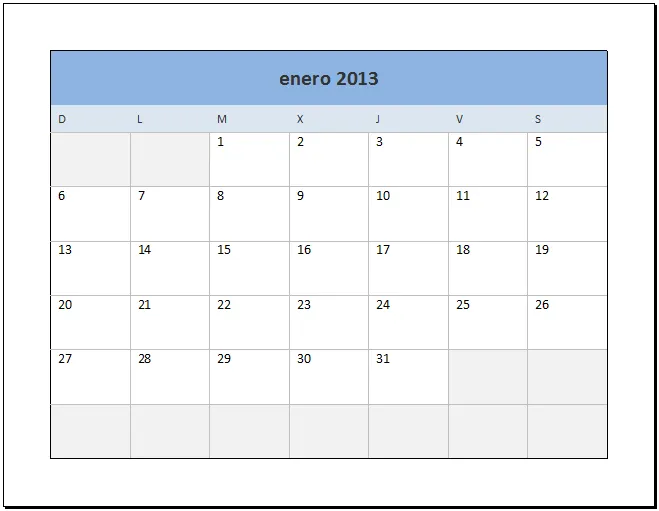Calendario planificador 2013 para imprimir - Imagui