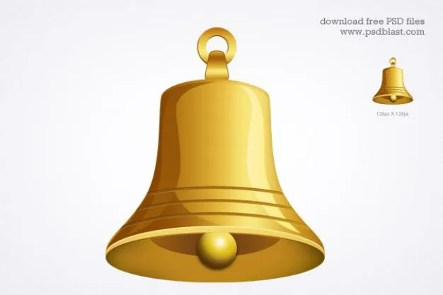 campana de oro icono psd | Descargar PSD gratis