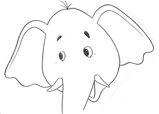 Careta de elefante para colorear - Imagui