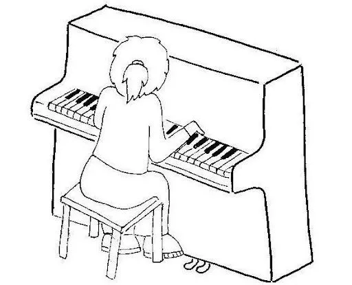 Chica pianista para colorear - Imagui