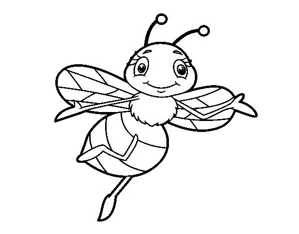 Childish bee coloring page - Coloringcrew.com