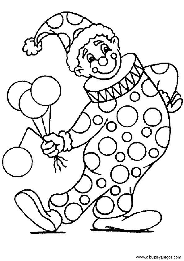 circo-payaso-globos-004 | Dibujos y juegos, para pintar y colorear