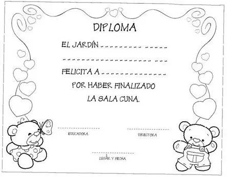 COLOREA TUS DIBUJOS: Diploma de Sala Cuna