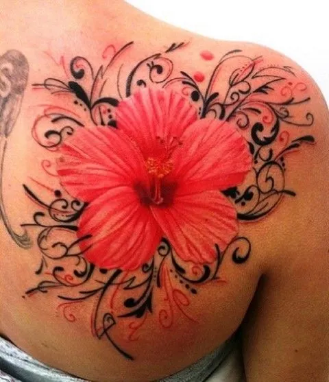 Coloridos tatuajes de flores hawaianas - Mas tatuajes en http ...
