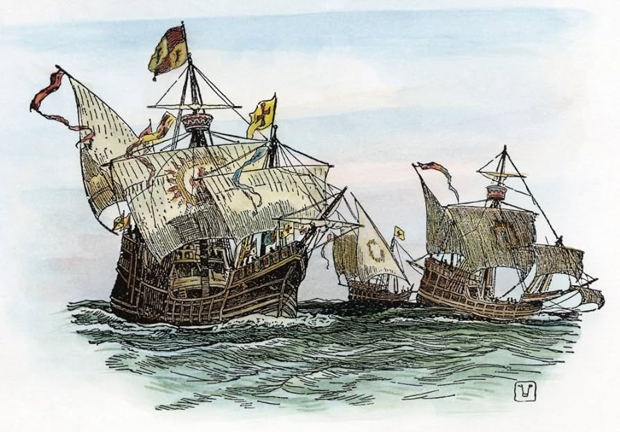 Columbus Caravels 1492 - Póster de Nchristopher Columbus Fleet The Nina  Pinta y Santa María Grabado en 1800S (24 x 36) : Amazon.com.mx: Hogar y  Cocina