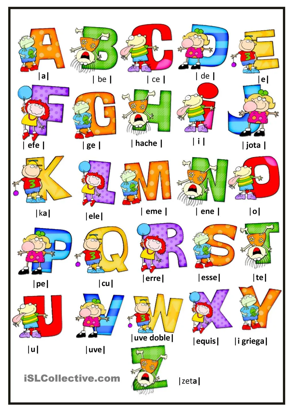 Completa colección de abecedarios para imprimir y colorear