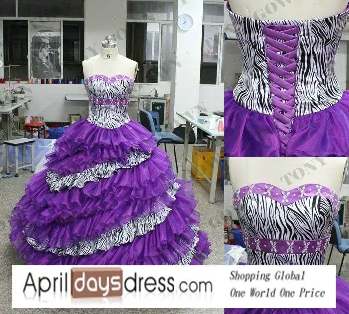 Compra zebra vestido de la boda online al por mayor de China ...