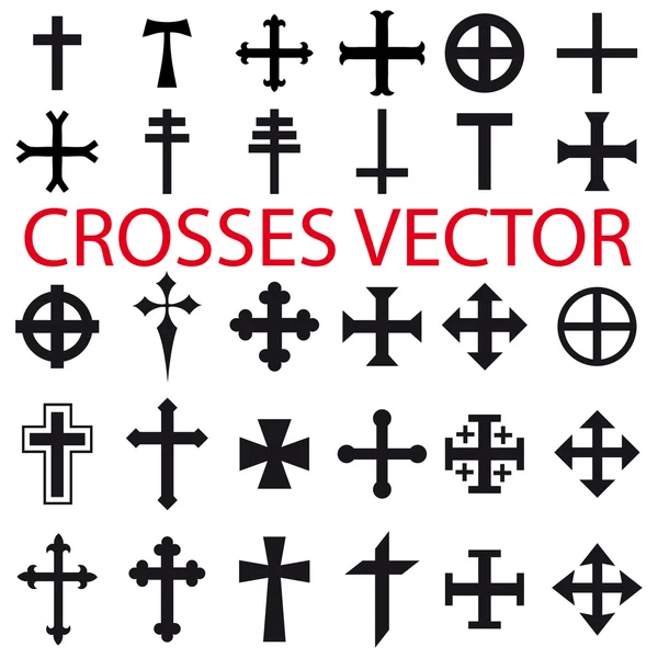 Conjunto cruza vector. varios símbolos religiosos — Vector stock ...