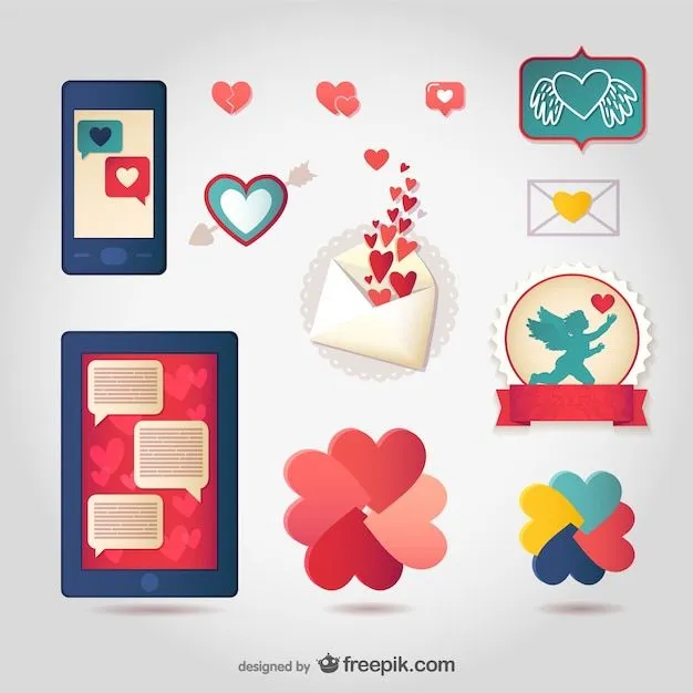 Conjunto de stickers de amor | Descargar Vectores gratis
