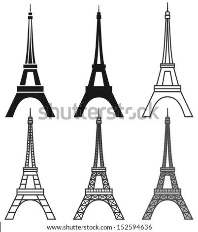 Conjunto De Vectores De La Torre Eiffel Ilustración vectorial en ...