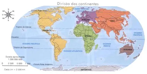 Mapa seis continentes - Imagui