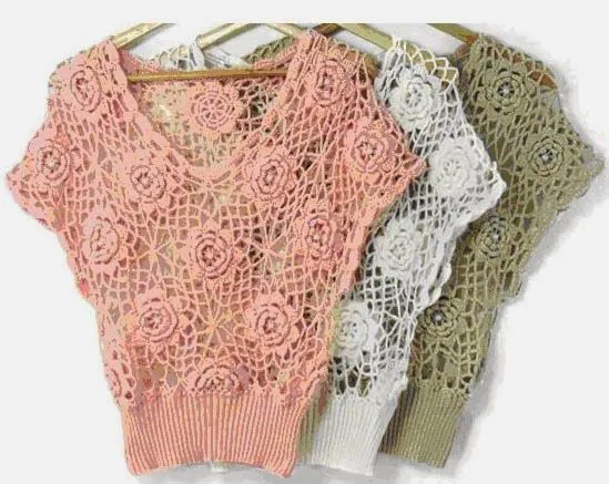 Creaciones VM: Blusa tejida a crochet con patrón