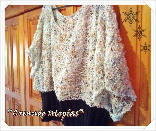 Creando Utopias: Suéter poncho tejido