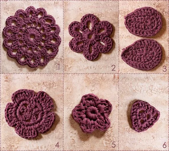 Patrones de flores a crochet para trapillo | diarioartesanal
