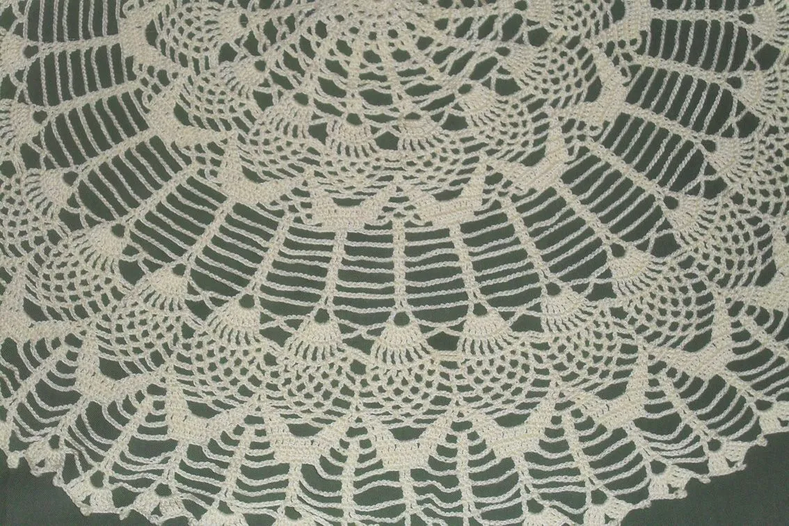 Crochet para Ti: Carpeta redonda mediana con Piñas