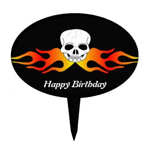 Cumpleaños del cráneo y de las llamas figuras para tartas de ...