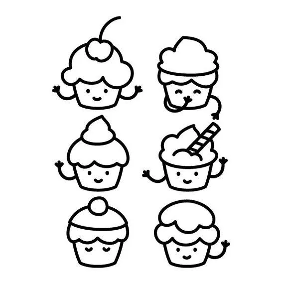 Cupcake caricatura para colorear - Imagui