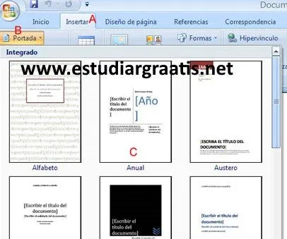 Curso Word insertar portada