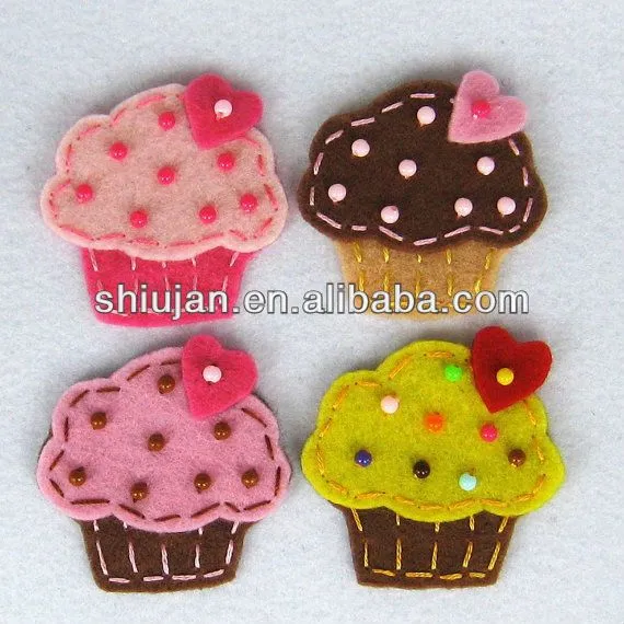 Custom Cute Beads Cupcake Felt Applique - Buy Applique,Large ...