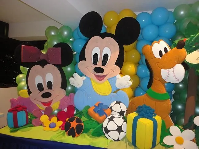 Decoración de cumpleaños de Mickey baby - Imagui
