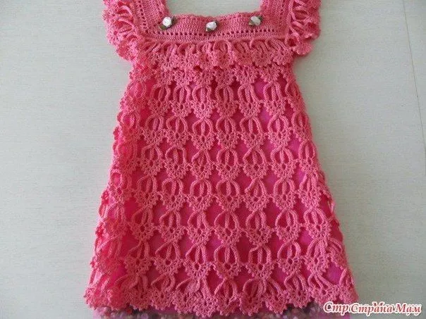 Delicadezas en crochet Gabriela: Vestido de bebé realizado con ...