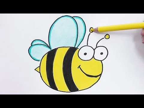 Dibujando y coloreando a la Abeja - Drawing and coloring Bee - YouTube